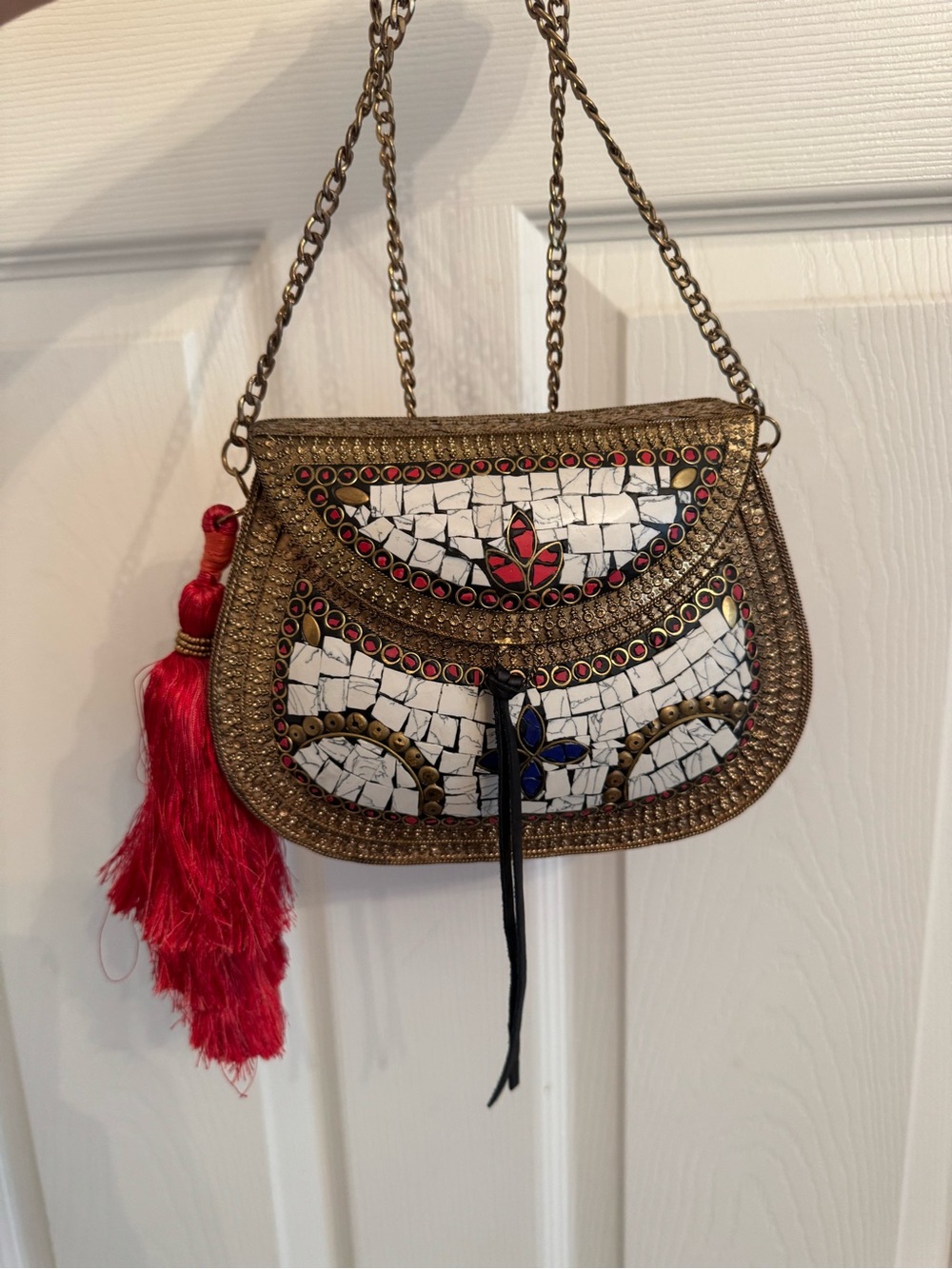 Sam Edelman metal crossbody clutch purse